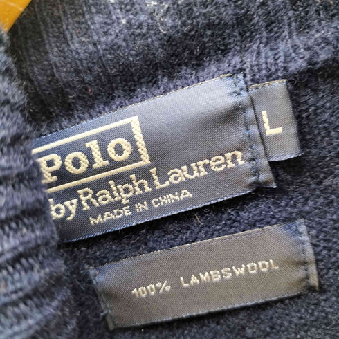 ポロバイラルフローレン Polo by RALPH LAUREN LAMBSWOOL ラムウール ポニー 刺繍 タートルネック ニット セーター メンズ import:L